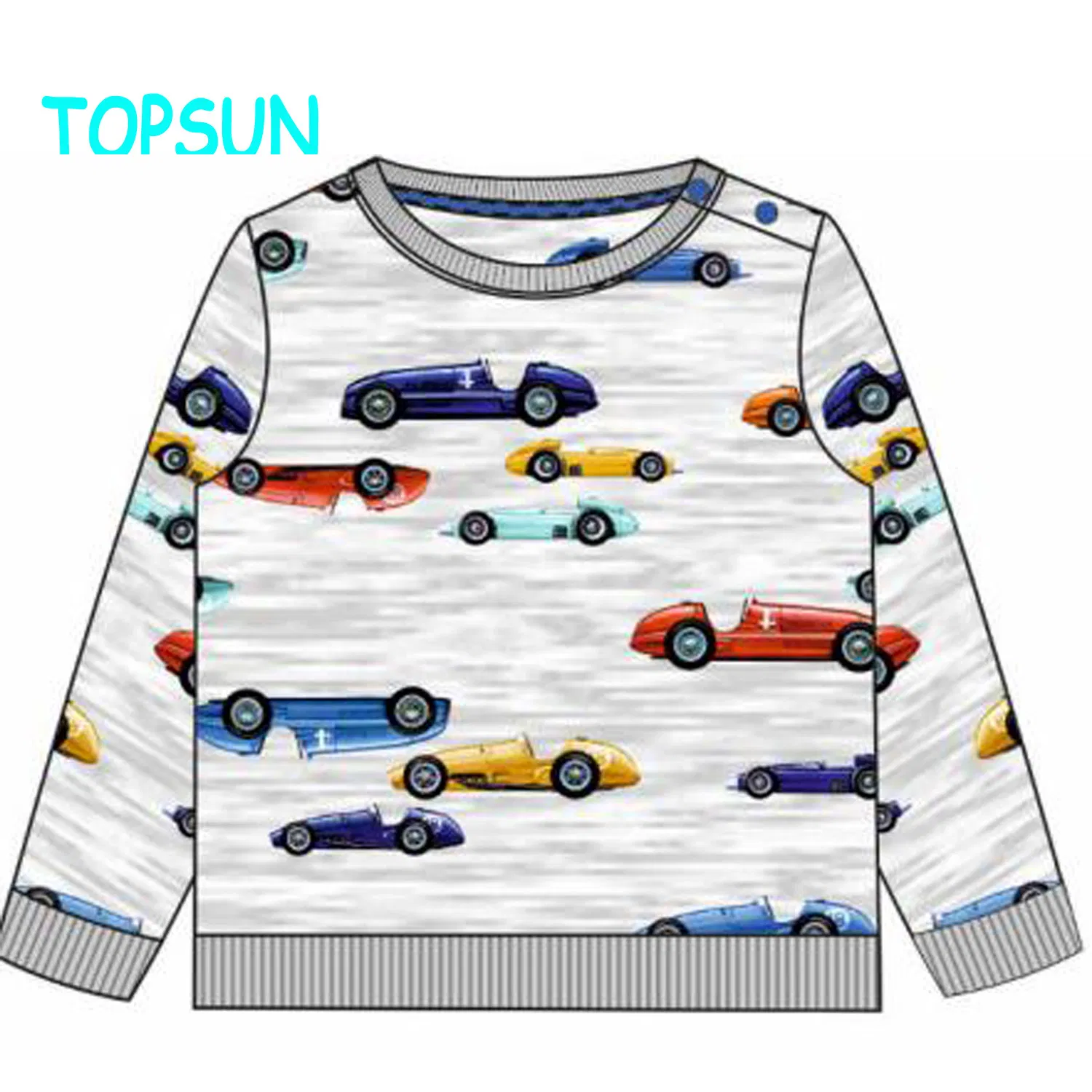 Blau gestreiftes Baumwoll-T-Shirt für Jungen und hellbrauner Hosenträger-Kurzanzug aus Leinen